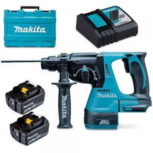 MAKITA 18V Brushless 2 x 5.0Ah Mobile SDS Plus Rotary Hammer Kit DHR243RTE