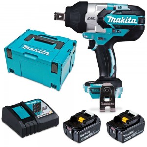 MAKITA 18V Brushless 2 x 5.0Ah 3/4inch Impact Wrench Kit DTW1001RTJ