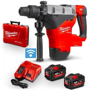 MILWAUKEE 18V FUEL 2 x 12.0Ah 44mm SDS Max Rotary Hammer Kit M18FHM-122C