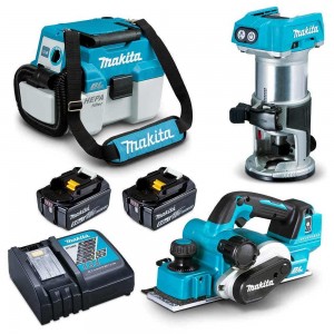 MAKITA 18V Brushless 3 Piece 2 x 5.0Ah Combo Kit DLX3135TX2