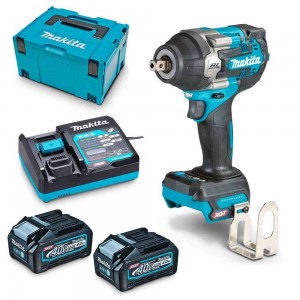 MAKITA 40V Max XGT Brushless 2 x 4.0Ah 1/2inch Mid Torque Pin Detent Impact Wrench Kit TW008GM201