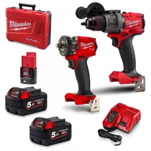 MILWAUKEE 18V FUEL 2 Piece 2 x 5.0Ah / 1 x 2.0Ah Combo Kit Power Pack M18FPP2B3502C