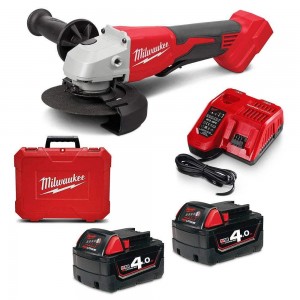 MILWAUKEE 18V Brushless 2 x 4.0Ah 125mm (5inch) Angle Grinder w/ Deadman Paddle Switch Kit M18BLSAG125XPD402C