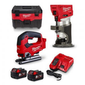 MILWAUKEE 18V FUEL 3 Piece 2 x 5.0Ah Combo Kit Power Pack M18FPP3T502