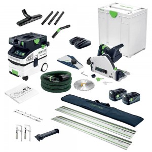 FESTOOL 18Vx2 Brushless 2x5.0Ah 160mm Plunge Saw Ultimate Set F28173