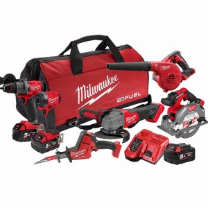 MILWAUKEE 18V FUEL 6 Piece 3 x 5.0Ah Combo Kit Power Pack M18FPP6A4503B