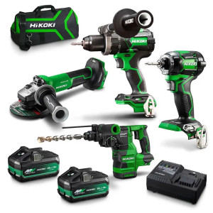HiKOKI 36V Brushless 4 Piece 2 x 2.5/5.0Ah Combo Kit KC36D4A3(HRZ)