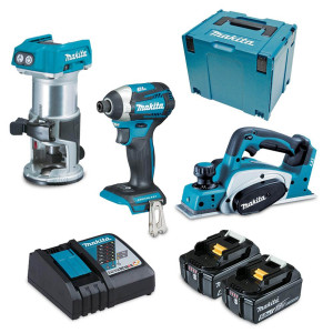 MAKITA 18V Brushless 3 Piece 2 x 5.0Ah Combo Kit DLX3098TJ