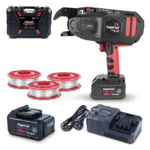 RAPIDTOOL 18V 2 X 4.0Ah 40mm Rebar Tying Tool Kit w/ 150 Coils TWG-150A
